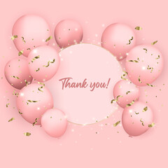Holiday Background with Balloons. Can be used for advertisment, promotion and birthday card or invitation. Celebration card. Vector Illustration.