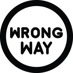 Wrong way Vector Icon Design Illustration