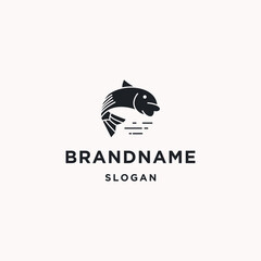 Fish logo icon design template