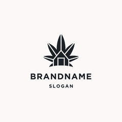 Cannabis home logo icon design template