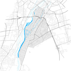 Untergiesing-Harlaching, München, Deutschland high detail vector map