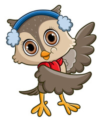 The little owl with the ear puff showing something