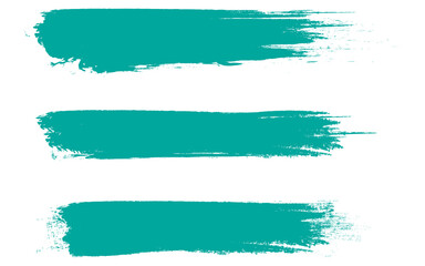 Turquoise brush stroke set isolated on background. Collection of trendy brush stroke vector for ink paint, grunge backdrop, dirt banner, watercolor design and dirty texture. Brush stroke vector	
