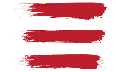 Red brush stroke set isolated on background. Collection of trendy brush stroke vector for red ink paint, grunge backdrop, dirt banner, watercolor design and dirty texture. Brush stroke vector	