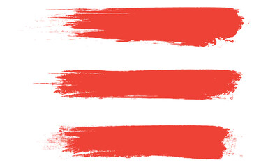 Red brush stroke set isolated on background. Collection of trendy brush stroke vector for red ink paint, grunge backdrop, dirt banner, watercolor design and dirty texture. Brush stroke vector	