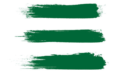 Green brush stroke set isolated on background. Collection of trendy brush stroke vector for green ink paint, grunge backdrop, dirt banner, watercolor design and dirty texture. Brush stroke vector	