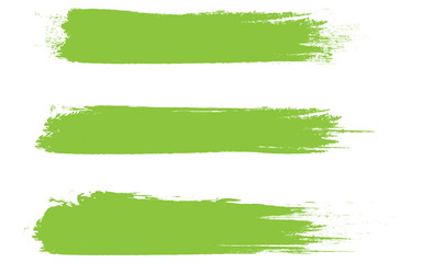 Obraz premium Green brush stroke set isolated on background. Collection of trendy brush stroke vector for green ink paint, grunge backdrop, dirt banner, watercolor design and dirty texture. Brush stroke vector 