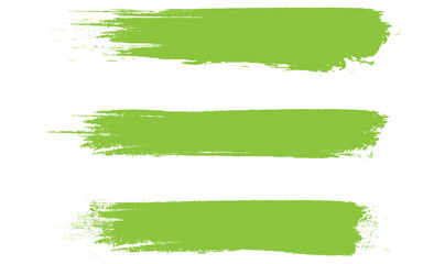 Obraz premium Green brush stroke set isolated on background. Collection of trendy brush stroke vector for green ink paint, grunge backdrop, dirt banner, watercolor design and dirty texture. Brush stroke vector 