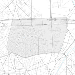 18th Arrondissement, Paris, FRANCE high detail vector map