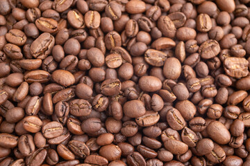 Background of brown coffee beans