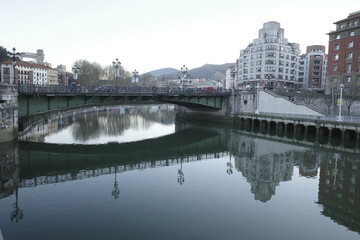 Fototapeta na wymiar Bridge over the river of Bilbao