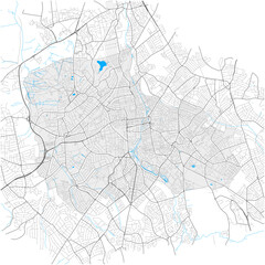 Merton, Greater London, United Kingdom high detail vector map