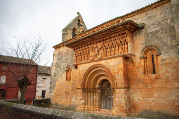 Romanesque stone church in Moardes de Ojeda, Palencia (SPAIN)