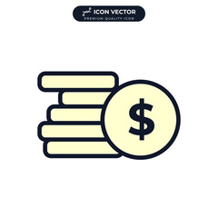 coins icon symbol template for graphic and web design collection logo vector illustration