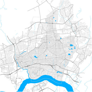 Barking and Dagenham, Greater London, United Kingdom high detail vector map