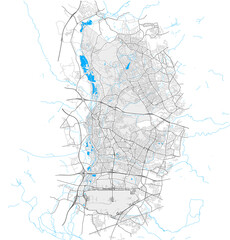 Hillingdon, Greater London, United Kingdom high detail vector map