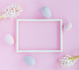 Easter postcard in pink color