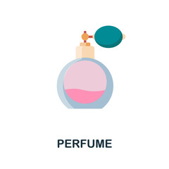 Perfume flat icon. Colored element sign from cosmetics collection. Flat Perfume icon sign for web design, infographics and more.