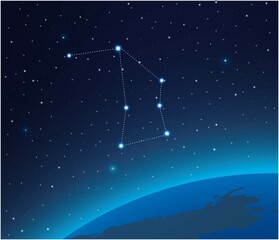 Obraz na płótnie Canvas Constellation Ara with planet in deep space