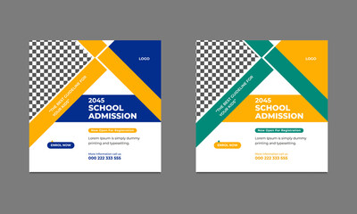 Back to school admission open banner template design.
