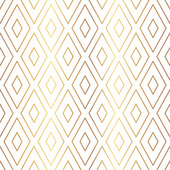 Simple Gold Rhombus Pattern on White Background