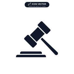 Judge gavel icon symbol template for graphic and web design collection logo vector illustration