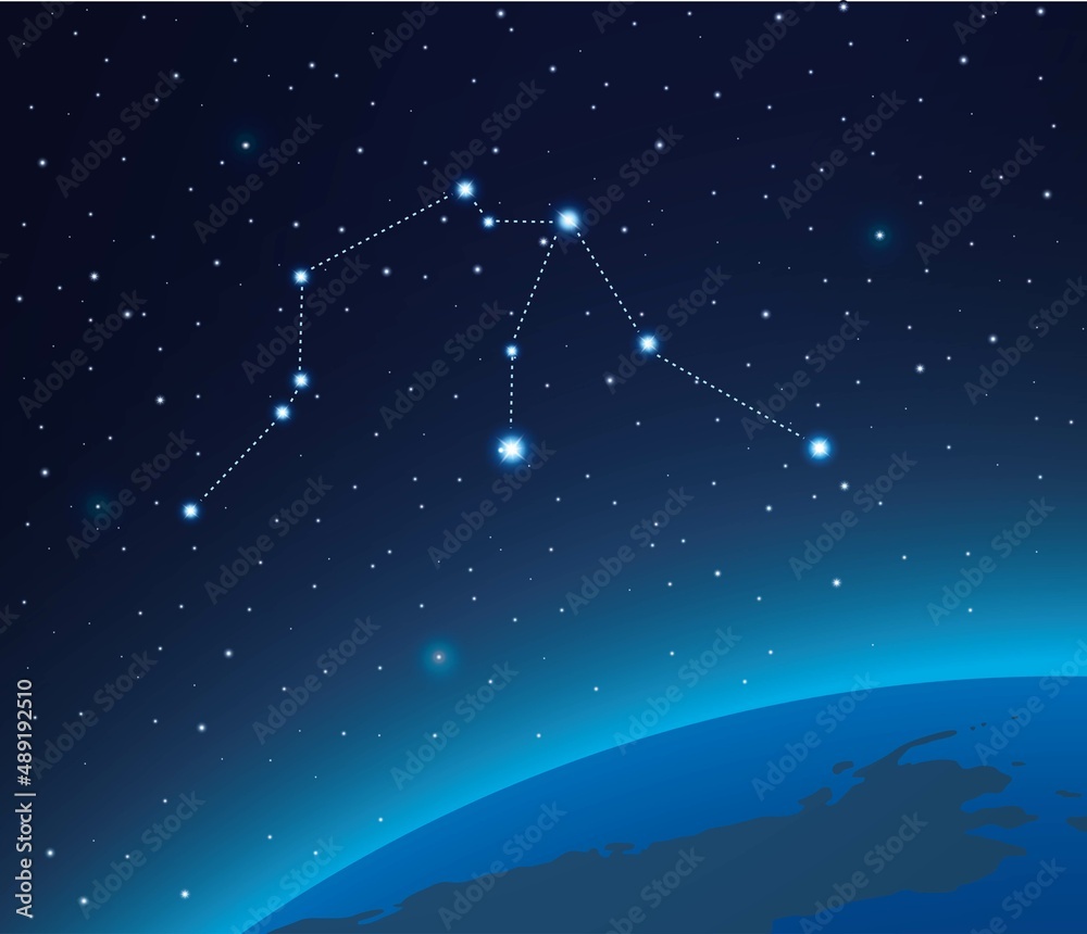 Canvas Prints constellation aquarius with planet in deep space