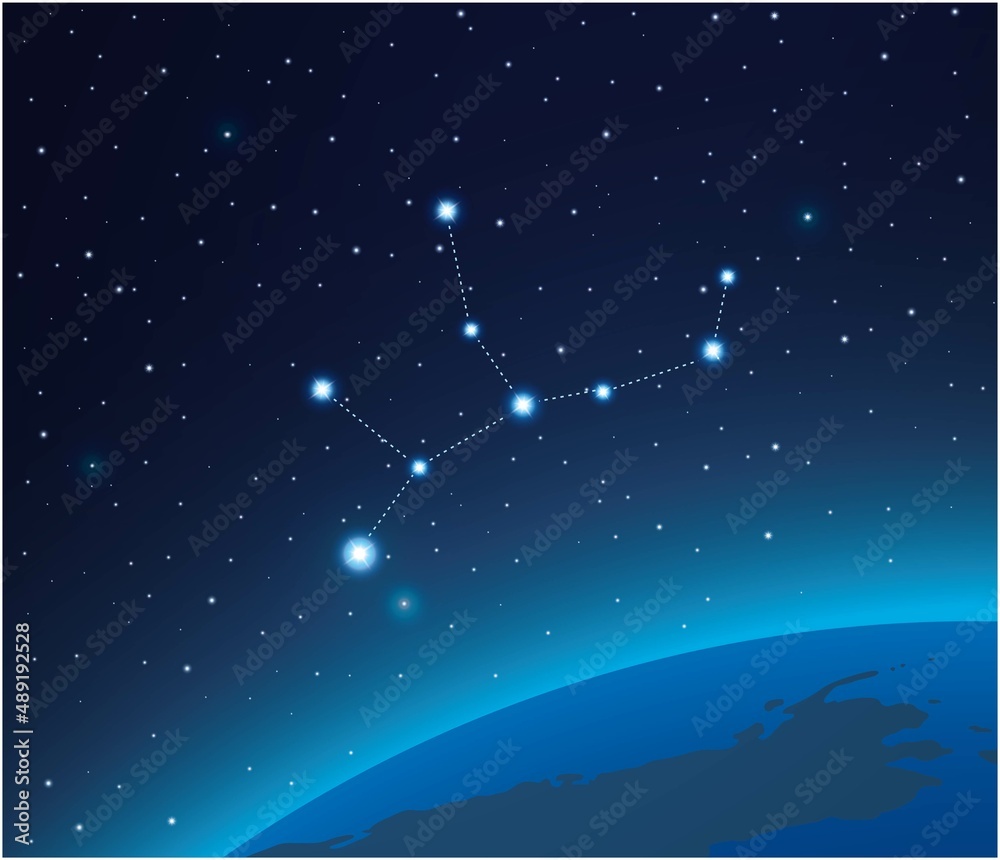 Wall mural constellation virgo with planet in deep space