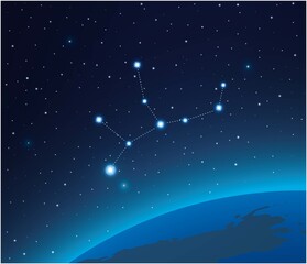 Obraz na płótnie Canvas Constellation Virgo with planet in deep space 