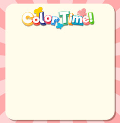 Cute blank pink color border for worksheet