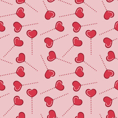Seamless red heart pattern