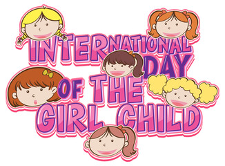 Fototapeta na wymiar International day of girl child banner design