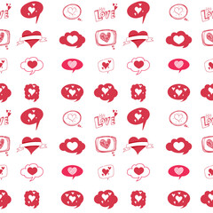 Seamless pattern of heart icons
