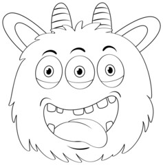 Black and white doodle character