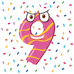 Number cartoon on white background