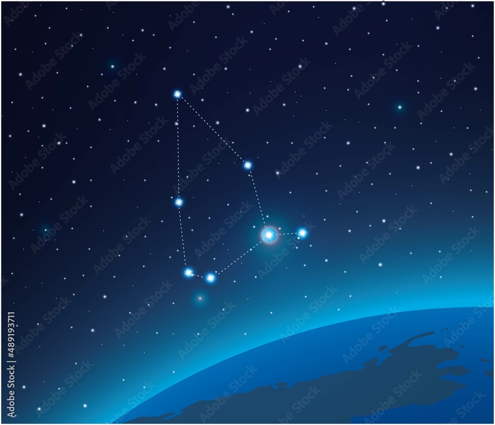 Canvas Prints constellation cepheus with planet in deep space