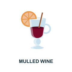 Mulled Wine flat icon. Colored element sign from drinks collection. Flat Mulled Wine icon sign for web design, infographics and more.