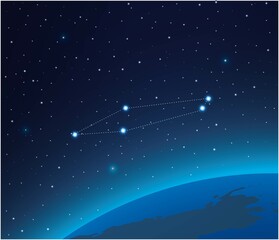 Obraz na płótnie Canvas Constellation Chamaeleon with planet in deep space 