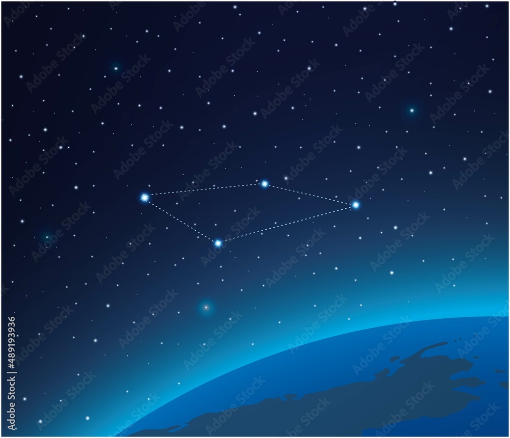 Wall mural constellation fornax with planet in deep space