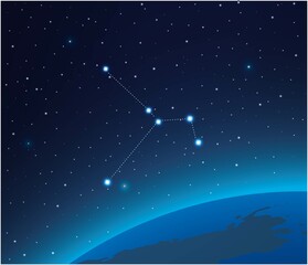 Obraz na płótnie Canvas Constellation Columba with planet in deep space 