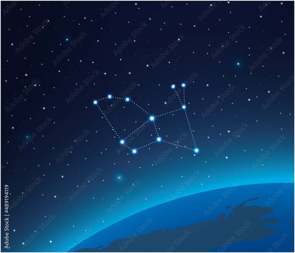 Canvas Prints constellation lepus with planet in deep space