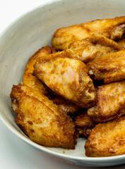 Dinner, a plate of roast chicken wings