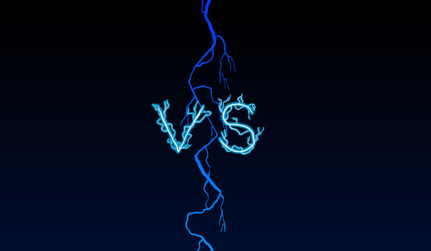 Blue Lightning VS Black Background