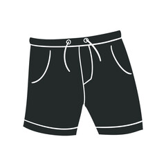 Swimsuit Icon Silhouette Illustration. Male Suit Shorts Vector Graphic Pictogram Symbol Clip Art. Doodle Sketch Black Sign.