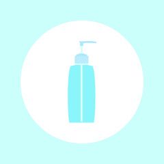 Dispenser bottle icon. Detergent symbol, liquid soap, sanitizer, cleaning or cosmetics product.