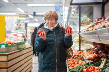 Older woman in   grocery department