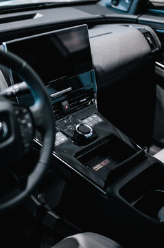 T&oslash;nsberg, Norway - February 19, 2022: silver Toyota bZ4X is a new crossover SUV electric car