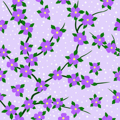 purple flowers pattern. violet floral seamless pattern. Korean fashion style.