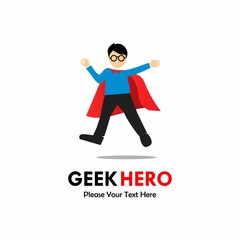 Super geek design logo template illustration - obrazy, fototapety, plakaty