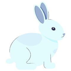 Cute blue rabbit sitting